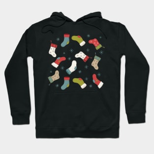 Scattered Christmas Stockings Hoodie